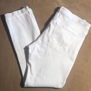 Adriano Goldschmied white denim pants, the stilt roll up, cigarette roll-up